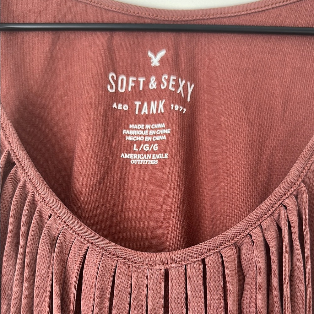 American Eagle Outfitters Rust Fringe Tank Top - Picture 4 of 4